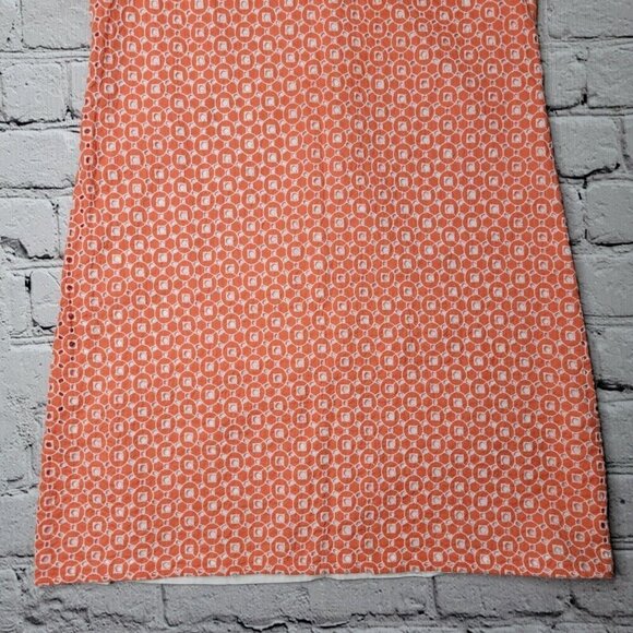 Jude Connally 100% Cotton Orange White Geometric Sleeveless Dress Size S - Picture 3 of 12